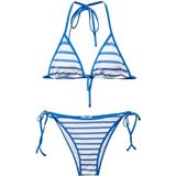 Mango Kids triangel bikini blauw/wit