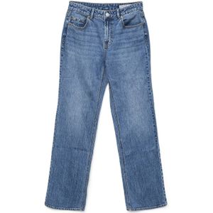 VERO MODA high waist straight jeans VMTESSA medium blue denim