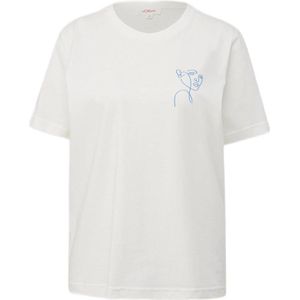 s.Oliver T-shirt met printopdruk ecru/blauw