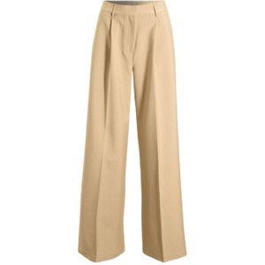 Est'seven wide leg high waist pantalon beige