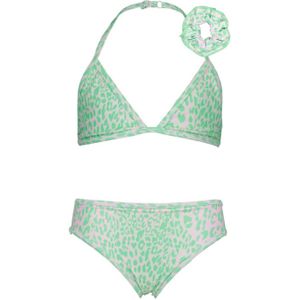 Vingino triangel bikini Zamira met scrunchie groen/wit