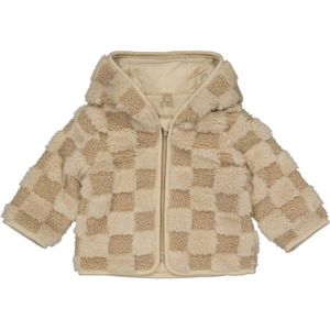 LEVV baby geruite teddy winterjas JOA zand/beige