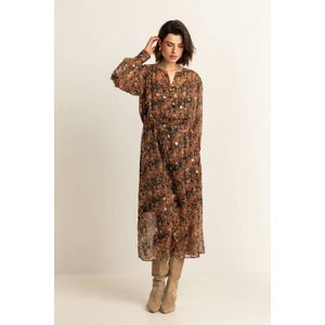 Expresso midi jurk bruin