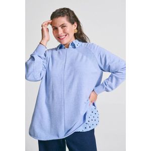 Zizzi pullover lichtblauw fijn gebreid