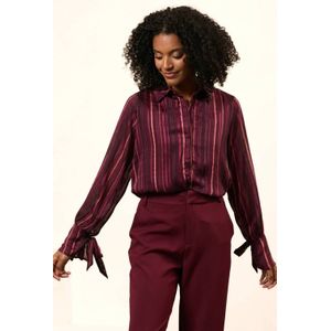 Lofty Manner - Blouse Mette - Diep Bordeaux - Folk Print - Dames