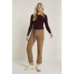 Para Mi corduroy high waist broek camel