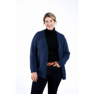 Paprika gebreid vest met wol donkerblauw