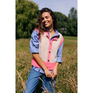 LOLALIZA gebreid vest roze
