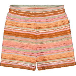 Garcia gestreepte loose fit casual short van polyester oranje/roze/bruin