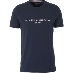 Tommy Hilfiger T-shirt van biologisch katoen donkerblauw