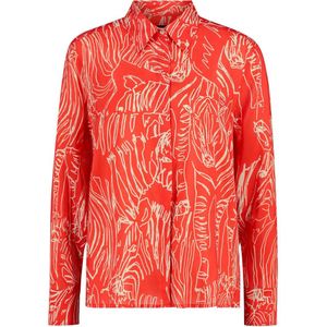 Claudia Sträter geweven blouse met all over print rood