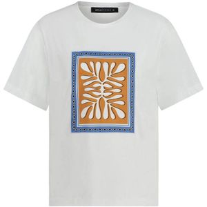 Expresso geweven T-shirt met grafische print wit