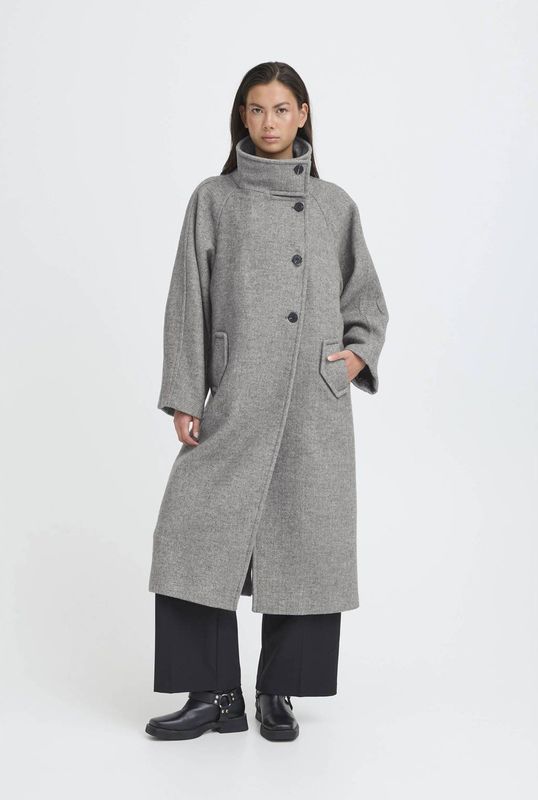 ICHI manteljas grijs melange