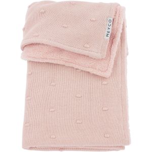 Meyco Baby Mini Knots teddy ledikant deken - soft pink - 100x150cm