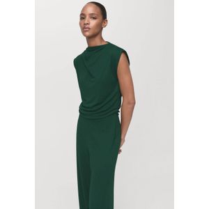 MANGO - Jumpsuit 'Aubrey' - Donkergroen - Lang/maxi