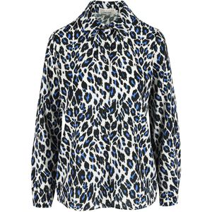 LOLALIZA blouse met dierenprint zwart/ecru/blauw