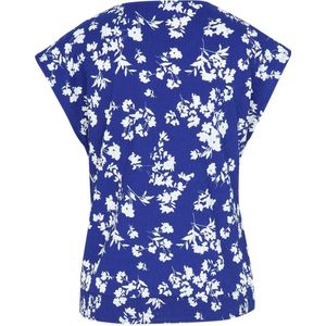 Cassis gebloemde blousetop blauw/wit