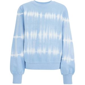 WE Fashion tie-dye sweater lichtblauw/wit