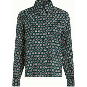 King Louie blouse Remi Blouse Elliot met grafische print en plooien groen/rood