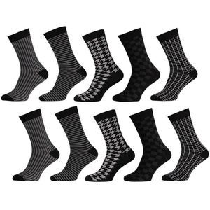 Apollo sokken met all-over print - set van 10 zwart