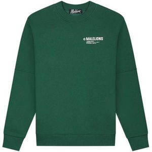 Malelions sweater met backprint dark green