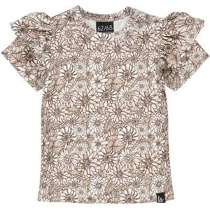 Babystyling baby gebloemd T-shirt beige