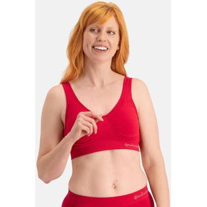 Bamboo Basics voorgevormde naadloze bh top Fleur met bamboe rood