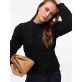 VERO MODA vest zwart met kabels