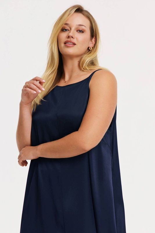 YOEK A-lijn jurk blauw