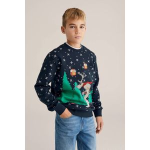 WE Fashion - Sweatshirt - Marine - Gemengde Kleuren