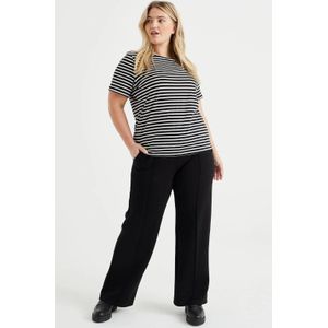 WE Fashion Curve straight fit sweatpants zwart