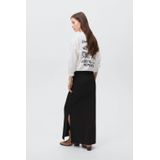 MANGO TEEN maxi rok rib gebreid zwart