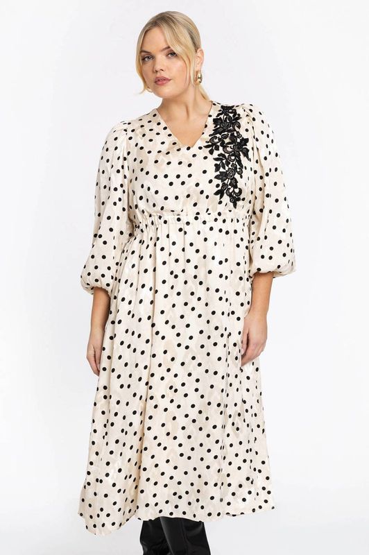 Jurk DOTTY - Zwart - A-lijn Jurk