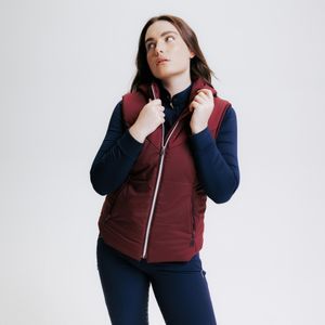 Warme bodywarmer voor paardrijden dames 900 bordeaux