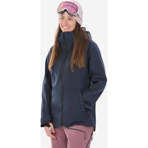 Ski- en snowboardjas fr500 dames warm en ademend marineblauw