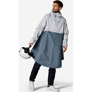 Fietsponcho 540 stad zichtbaar 's nachts blauw/grijs