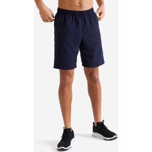 Fitness short 120 heren met ritszakken marineblauw