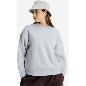 Damessweater met ronde hals elementals gemêleerd grijs