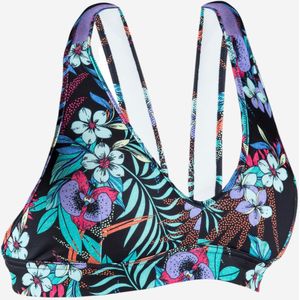 Triangel bikinitop meisjes, lily 900 paars bloemen