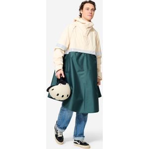 Fiets regenponcho met hoge zichtbaarheid 540 kaki beige