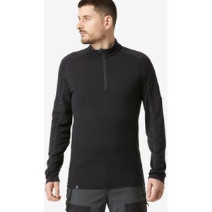 Merino shirt voor bergtrekking heren mt500 lange mouwen rits aan de hals