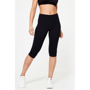 Fitness kuitbroek voor dames aansluitende pasvorm ultrazwart