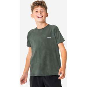 Licht naadloos hardloopshirt met korte mouwen kinderen ts light 900 kaki