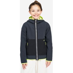 Fleecejack 500 kinderen zeilen omkeerbaar grijs/neongeel
