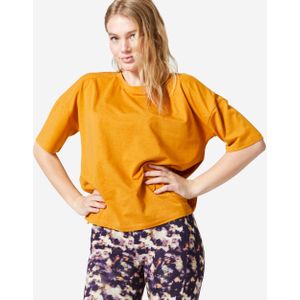 Fitness t-shirt voor dames loose fit 520 geel