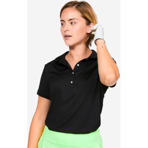 Golfpolo met korte mouwen voor dames ww 500 zwart