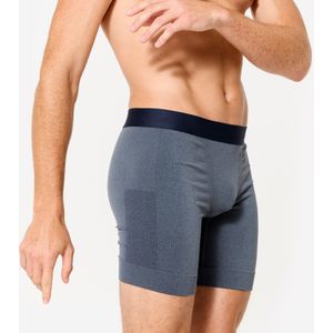 Lange naadloze boxer voor heren gemêleerd blauw