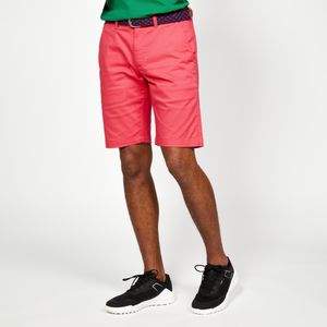 Golfshort mw500 heren chino katoen kersenroze