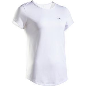 Tennisshirt voor dames dry essential 100 club ronde hals wit