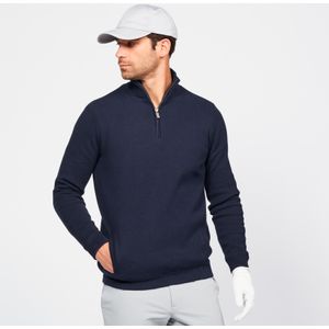 Winddichte golftrui met halve rits voor heren mw500 marineblauw